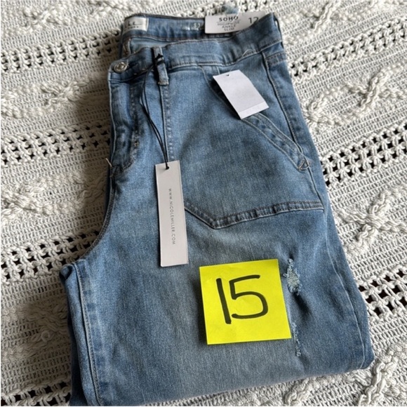 Nicole Miller Distressed Blue Ankle Jeans - Picture 11 of 11